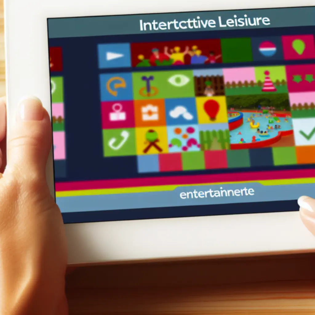 Screenshot of an interactive leisure application interface